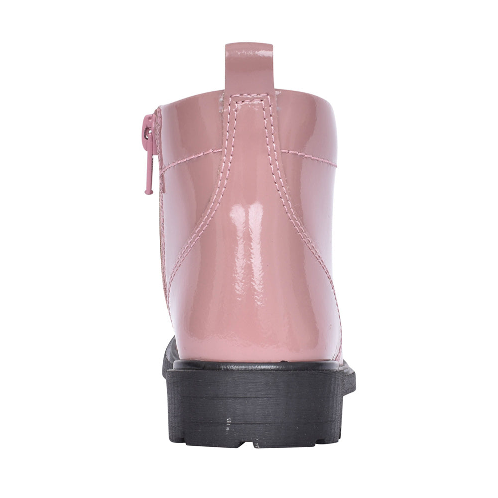 Girls Astrol Lace Pink Patent Boot In Kids F Fit