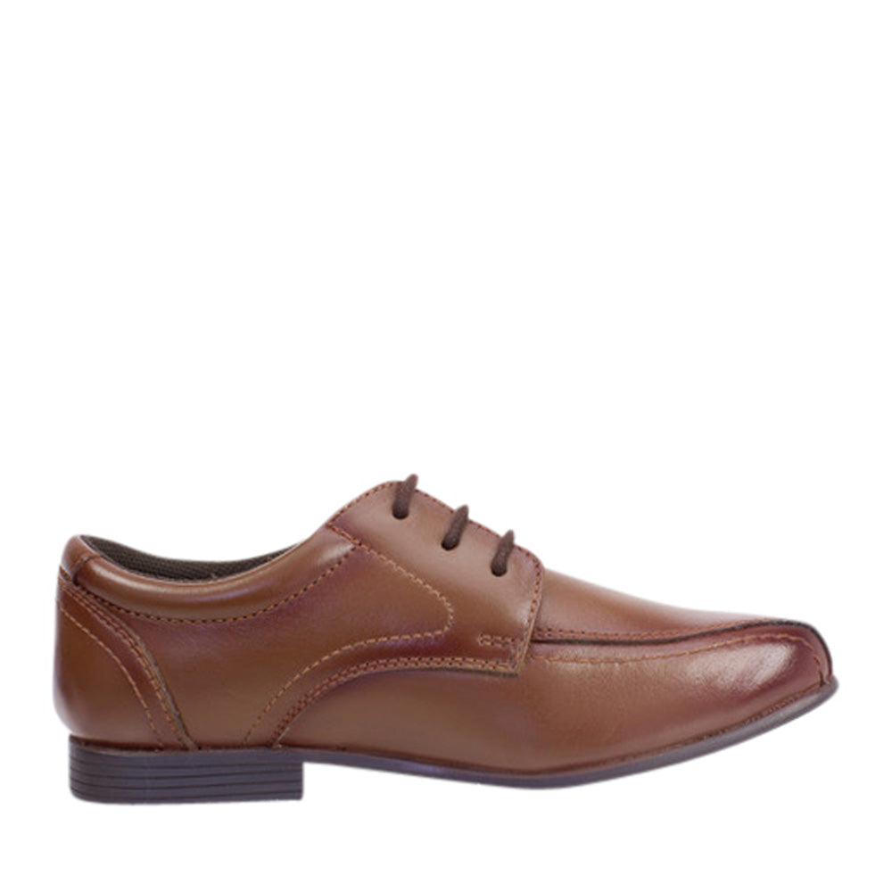 Boys Finn Leather Laced Shoe In Brown