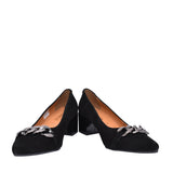 Ladies 6133 G-fit Low Block Heel Court Shoe In Black