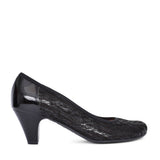 Ladies 6299 G-fit Low Heel Court Shoe In Black