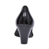 Ladies 6299 G-fit Low Heel Court Shoe In Black