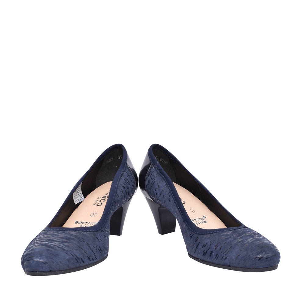 Ladies 6299 G-fit Low Heel Court Shoe In Navy