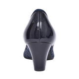 Ladies 6299 G-fit Low Heel Court Shoe In Navy