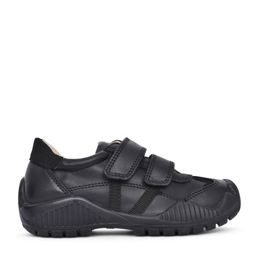 Boy's 8395600 Leather Velcro Shoe In Blk Leather