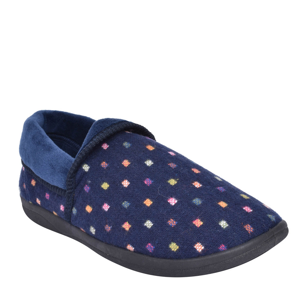 Ladies Mellow Fold Slipper In Navy