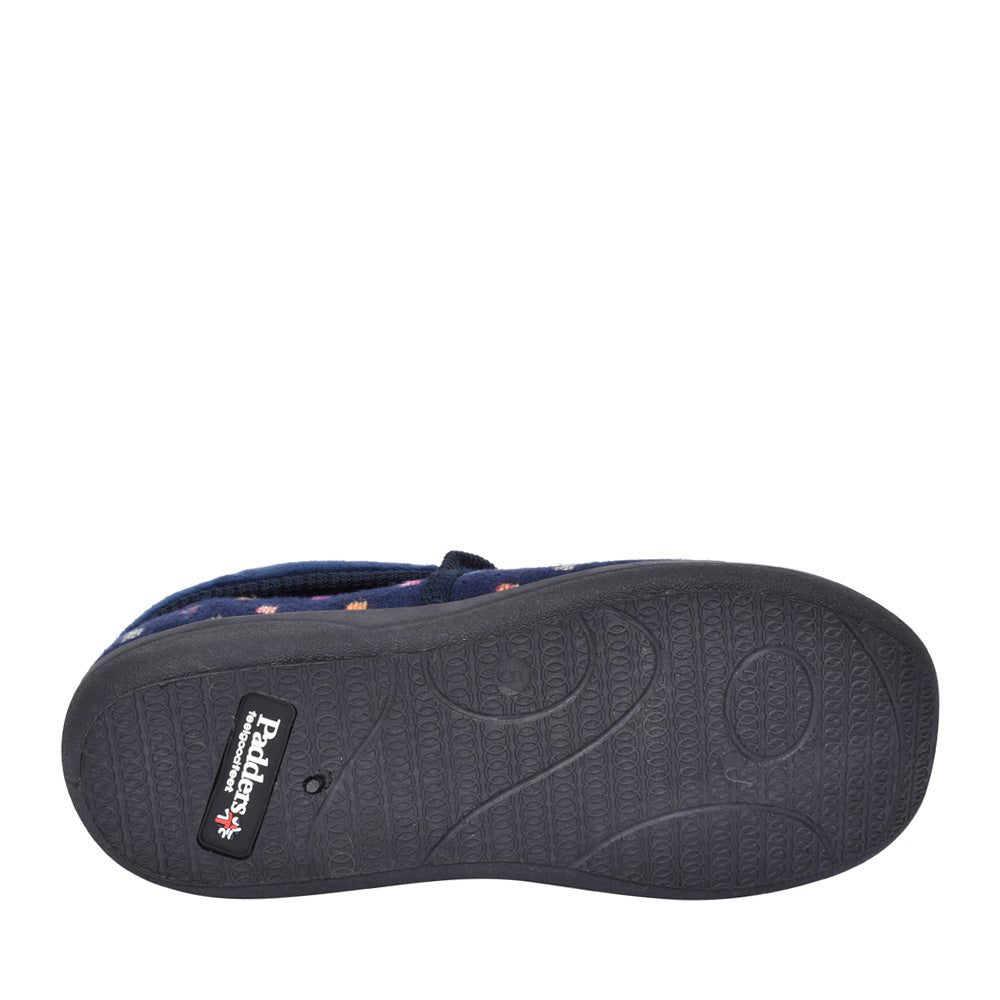 Ladies Mellow Fold Slipper In Navy