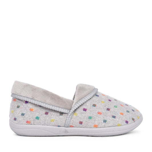 Ladies Mellow Fold Slipper In Grey