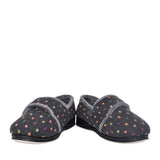 Ladies Lotty Velcro Slipper In Grey