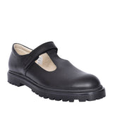 Girls Lea G3140113 Leather T-bar Shoe In Blk Leather
