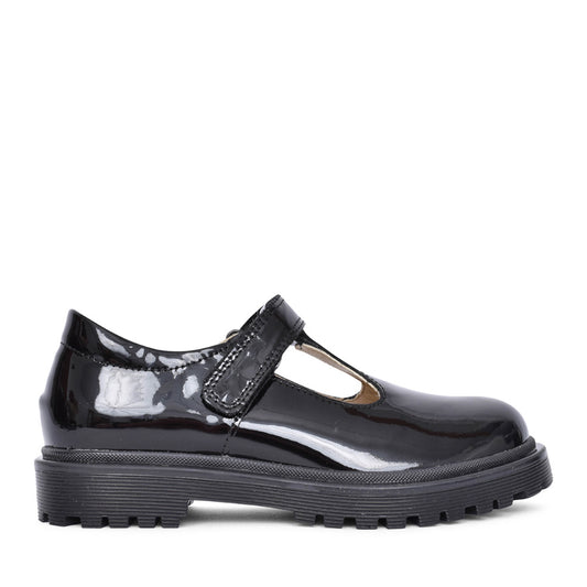 Girls Lea G3140113-1 Patent T-bar Shoe In Blk Patent