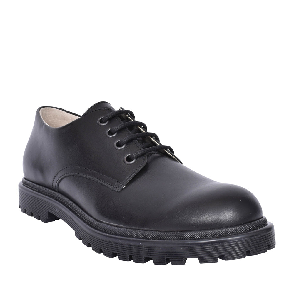Girls Lea G4130077-1 Leather Laced Brogue In Blk Leather