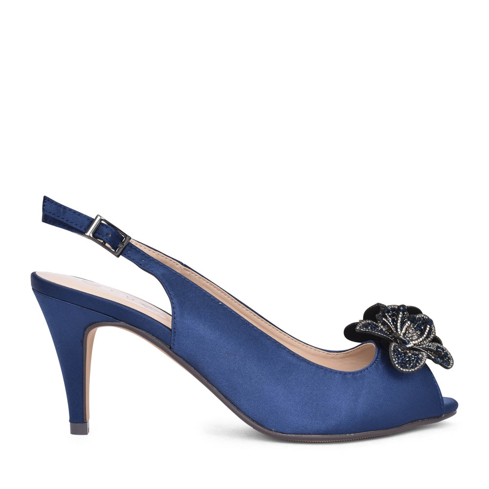 Ladies Flr039 Ankara  Sling-back Heel In Navy