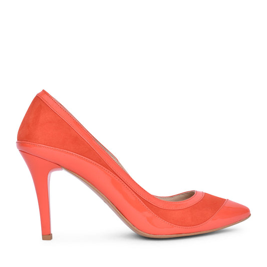 Ladies 7993 High Heel Court Shoe In Orange