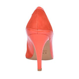 Ladies 7993 High Heel Court Shoe In Orange