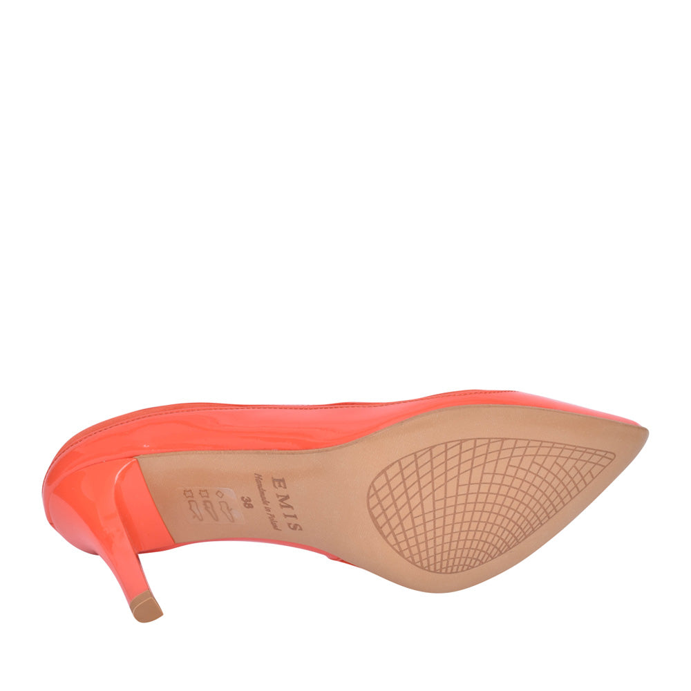 Ladies 7993 High Heel Court Shoe In Orange