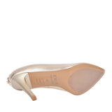 Ladies 8027 High Heel Court Shoe In Gold