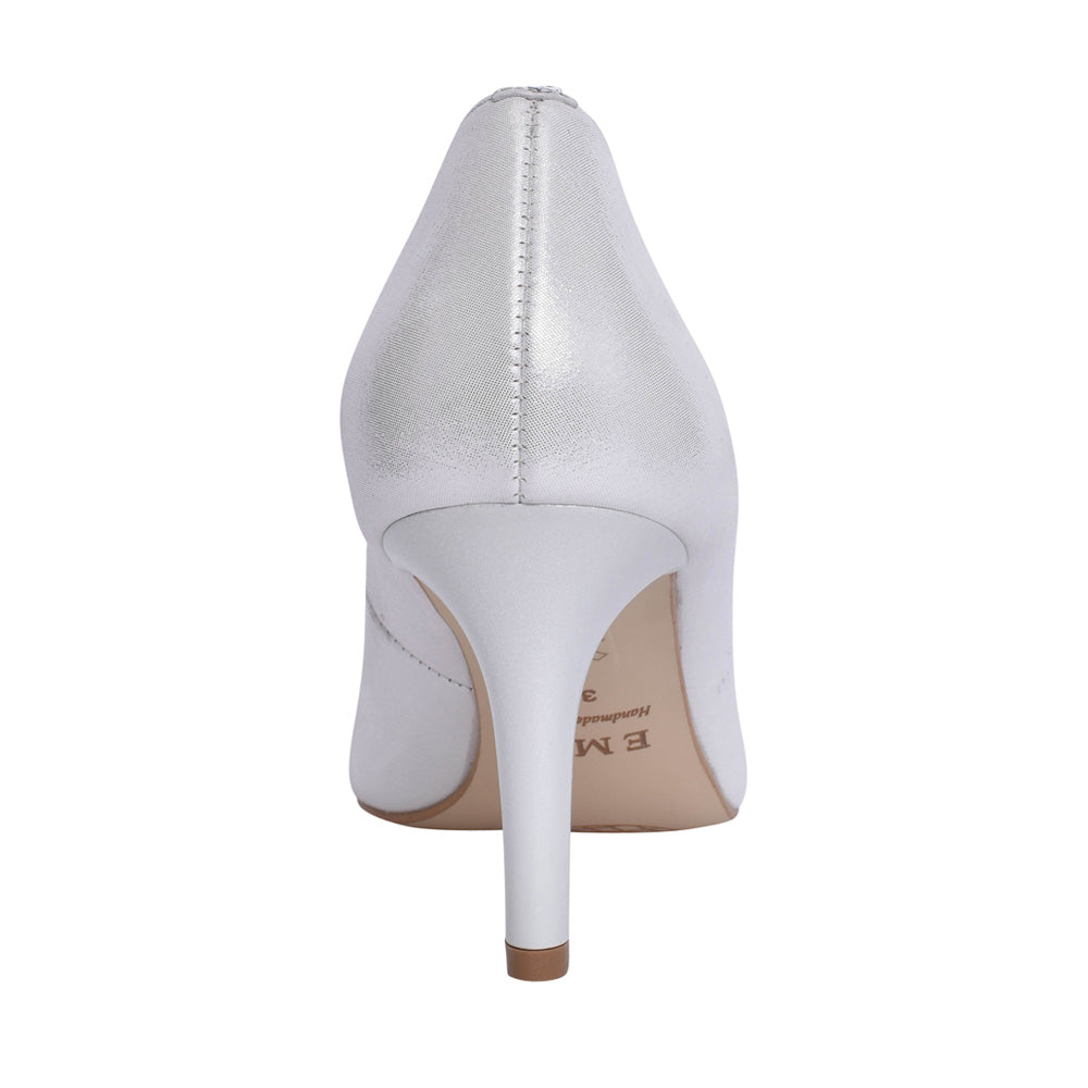 Ladies 6047 Medium Heel Court Shoe In Silver