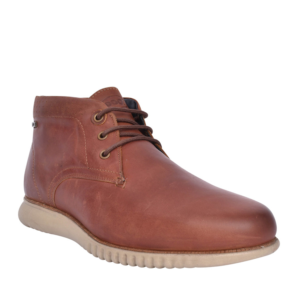 Mens Oak Waterproof Leather Boot In Tan