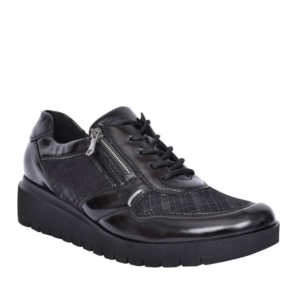 Ladies H-florenz 711h01 Wedge Trainer In Blk Patent