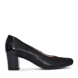 Ladies 5527 G-fit Low Heel Court Shoe In Black