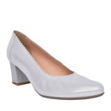 Ladies 5527 G-fit Low Heel Court Shoe In Silver