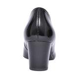 Ladies 5527 G-fit Low Heel Court Shoe In Black Patent
