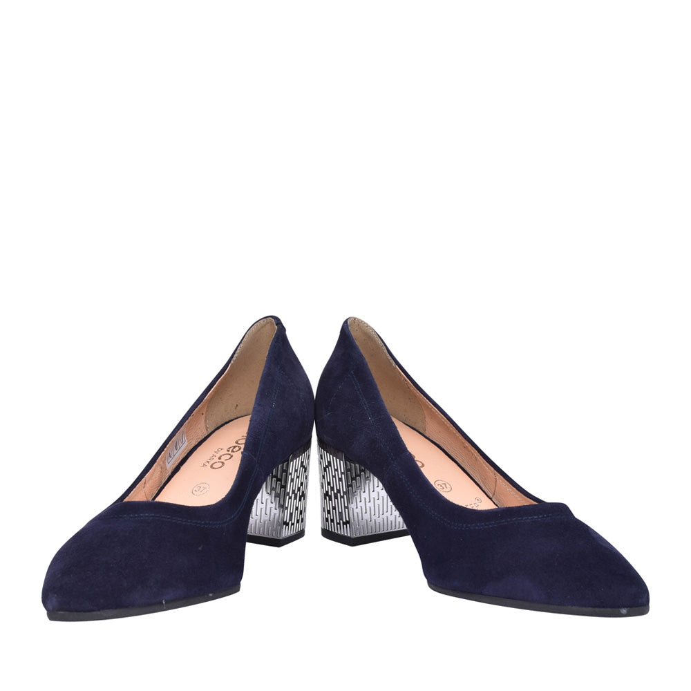 Ladies 5671 G-fit Medium Heel Court Shoe In Navy