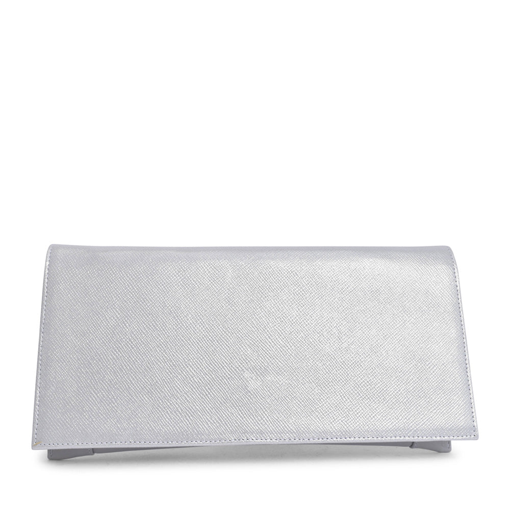 Ladies 002 Clutch Bag In Silver