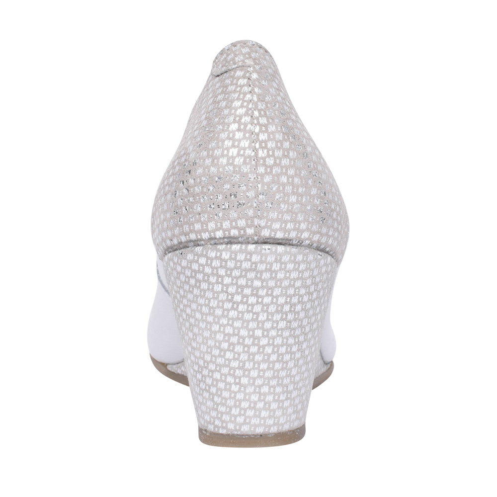 Ladies 5899 G-fit Wedge Court Shoe In Silver