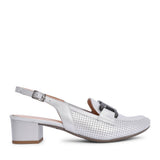 Ladies 3963 G-fit Sling Back Court Shoe In Silver