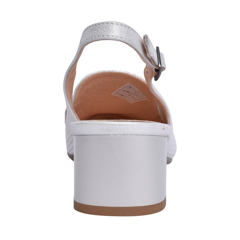 Ladies 3963 G-fit Sling Back Court Shoe In Silver