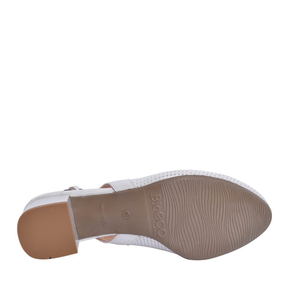 Ladies 3963 G-fit Sling Back Court Shoe In Silver