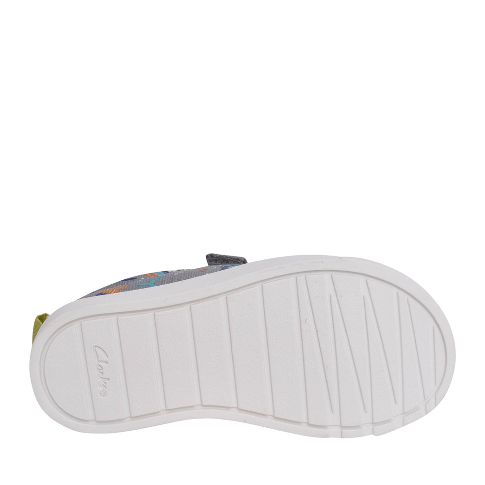 Boys City Bright Grey Combi Canvas Shoe In Kids F Fit