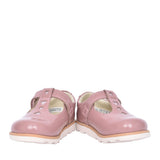 Girls Crown Teen T Dusty Pink Patent T-bar Shoe In Kids F Fit