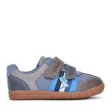 Boys Den Stripe T Blue Combi Velcro Shoe In Kids F Fit