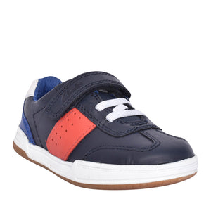 Boys Fawn Family T Navy Combi Velcro Shoe In Kids F Fit