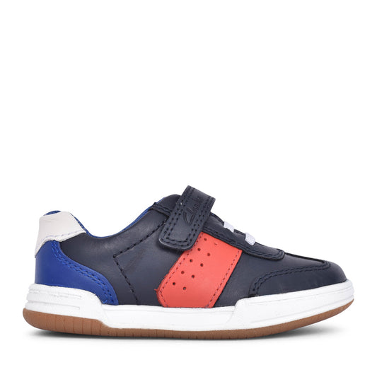 Boys Fawn Family T Navy Combi Velcro Shoe In Kids F Fit