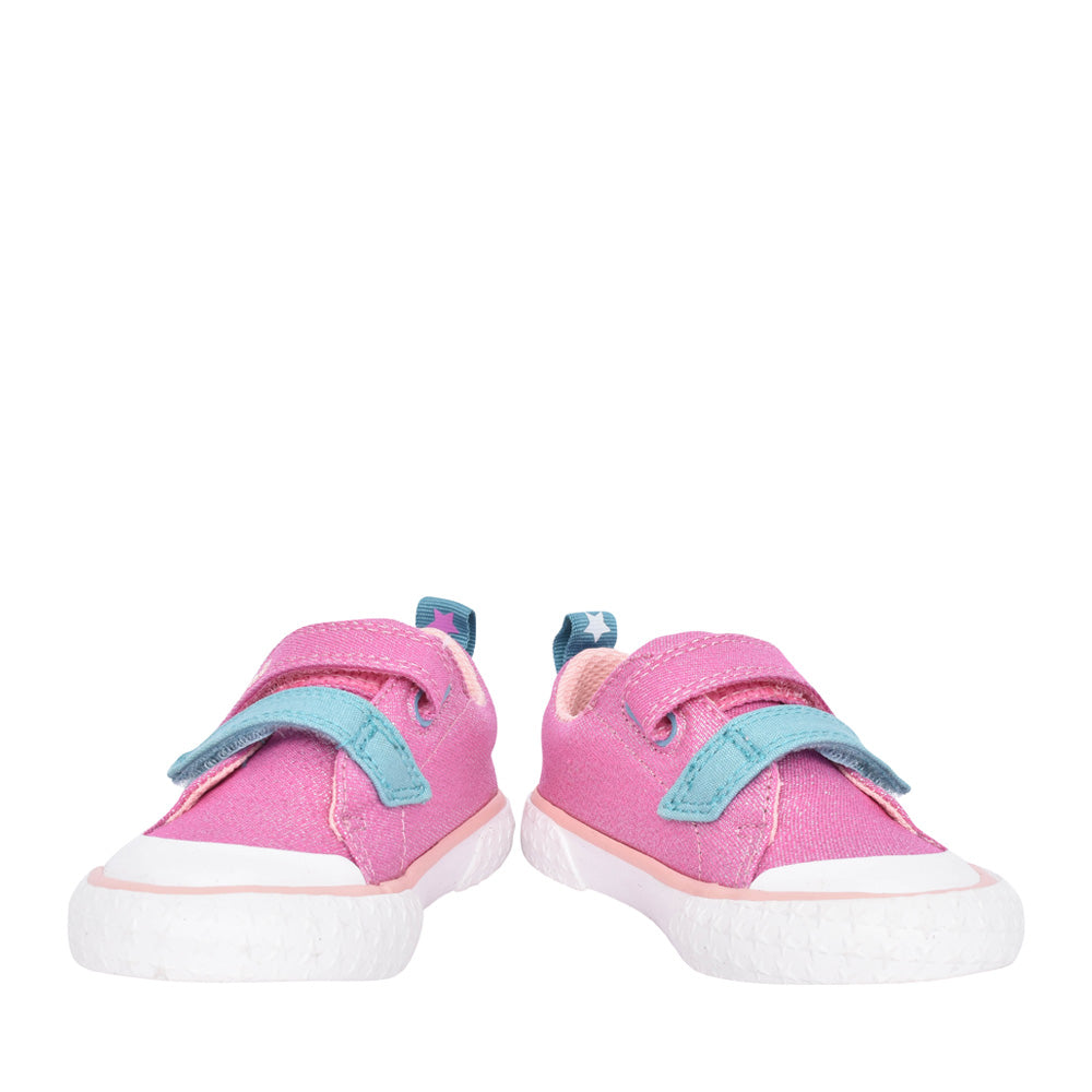 Girls Foxing Play T Pink Canvas Velcro Shoe In Kids F Fit