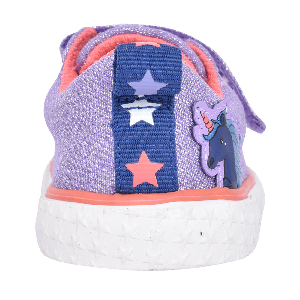 Girls Foxing Play T Purple Canvas Velcro Shoe In Kids F Fit