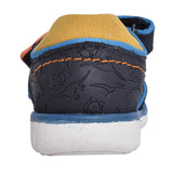 Boys Roam Plane Navy Leather Velcro Sandal In Kids F Fit