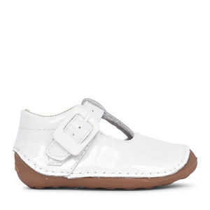Girls Tiny Beat T White Patent T-bar Shoe In Kids F Fit