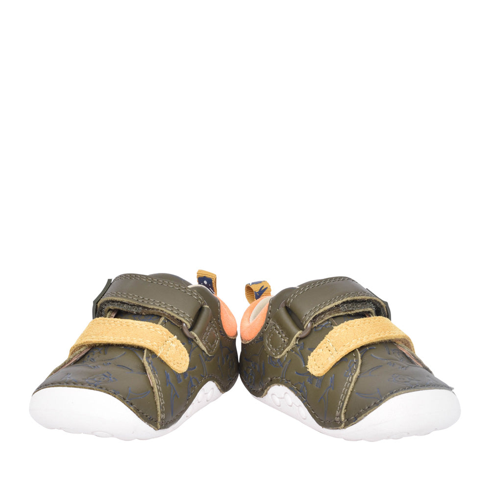 Boys Tiny Rex T Khaki Interest Velcro Shoe In Kids G Fit