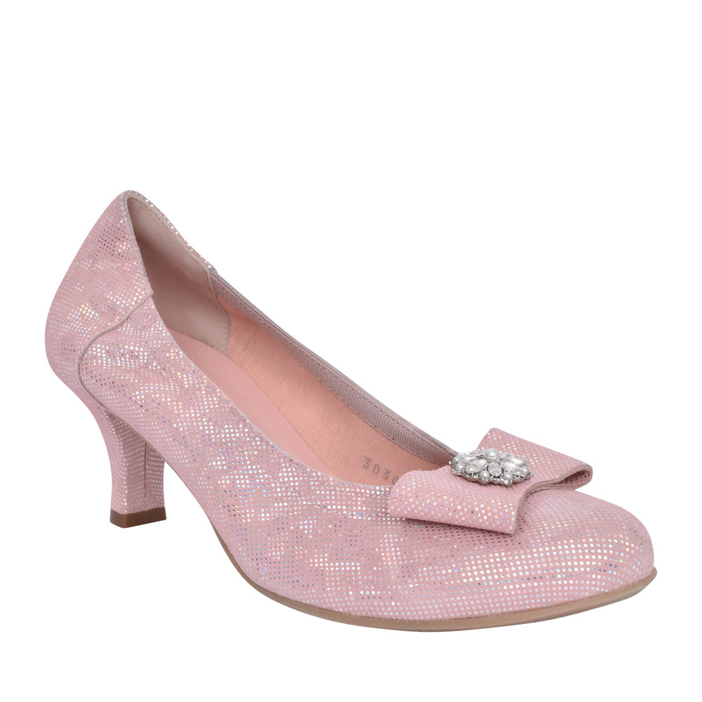 Ladies 3030 Low Heel Court Shoe In Pink