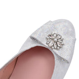 Ladies 3030 Low Heel Court Shoe In Silver