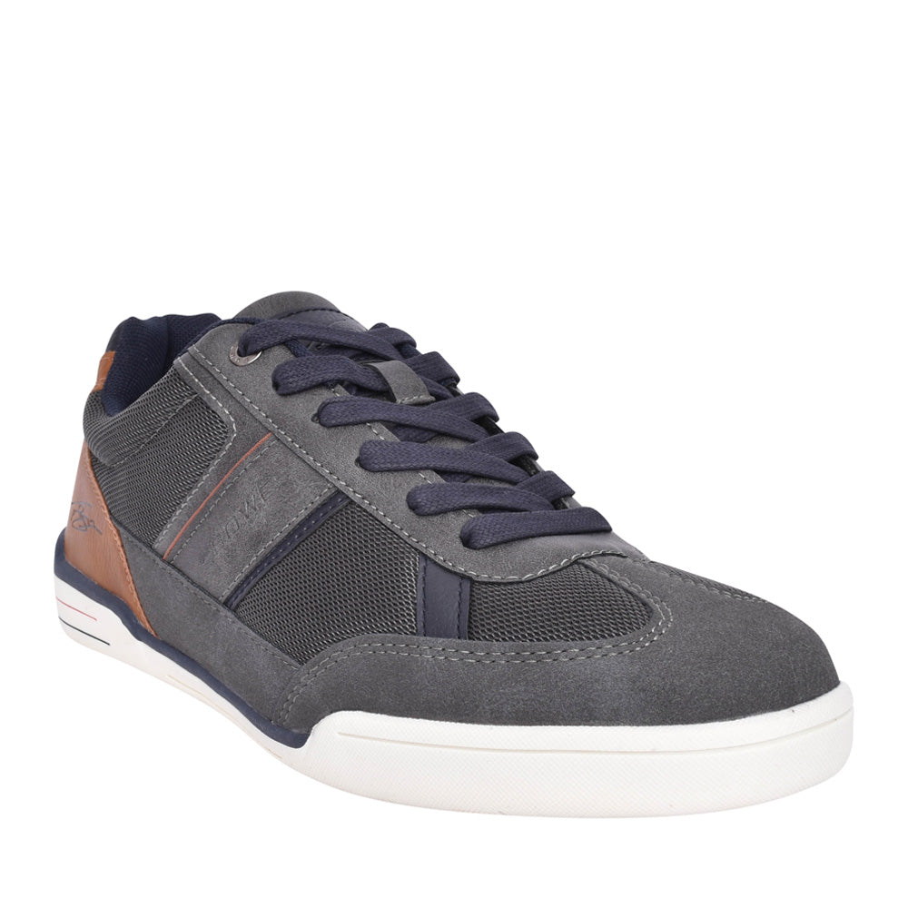 Mens Bennett Laced Trainer In Charcoal