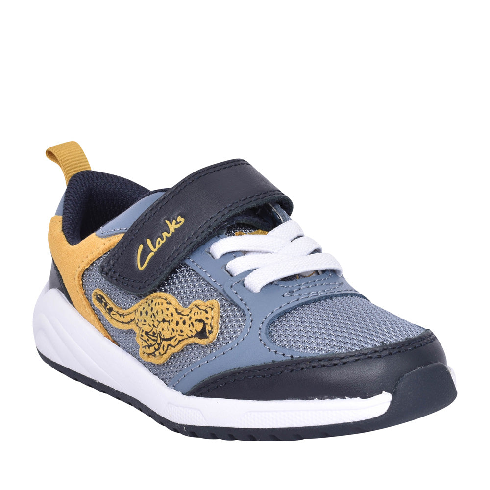 Boys Aeon Cheat K Denim Blue Velcro Trainer In Kids G Fit