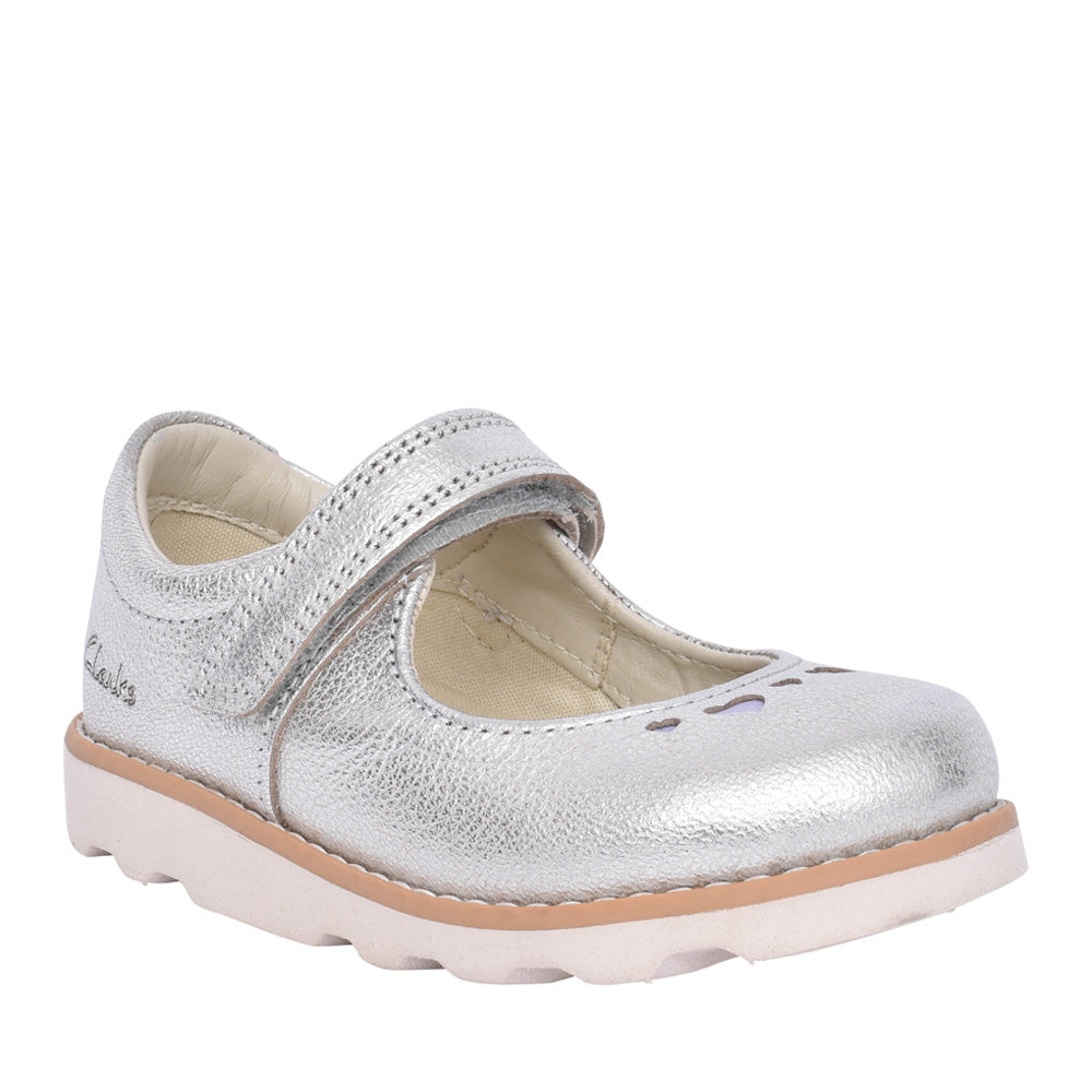 Girls Crown Jane K Metallic Velcro Shoe In Kids F Fit