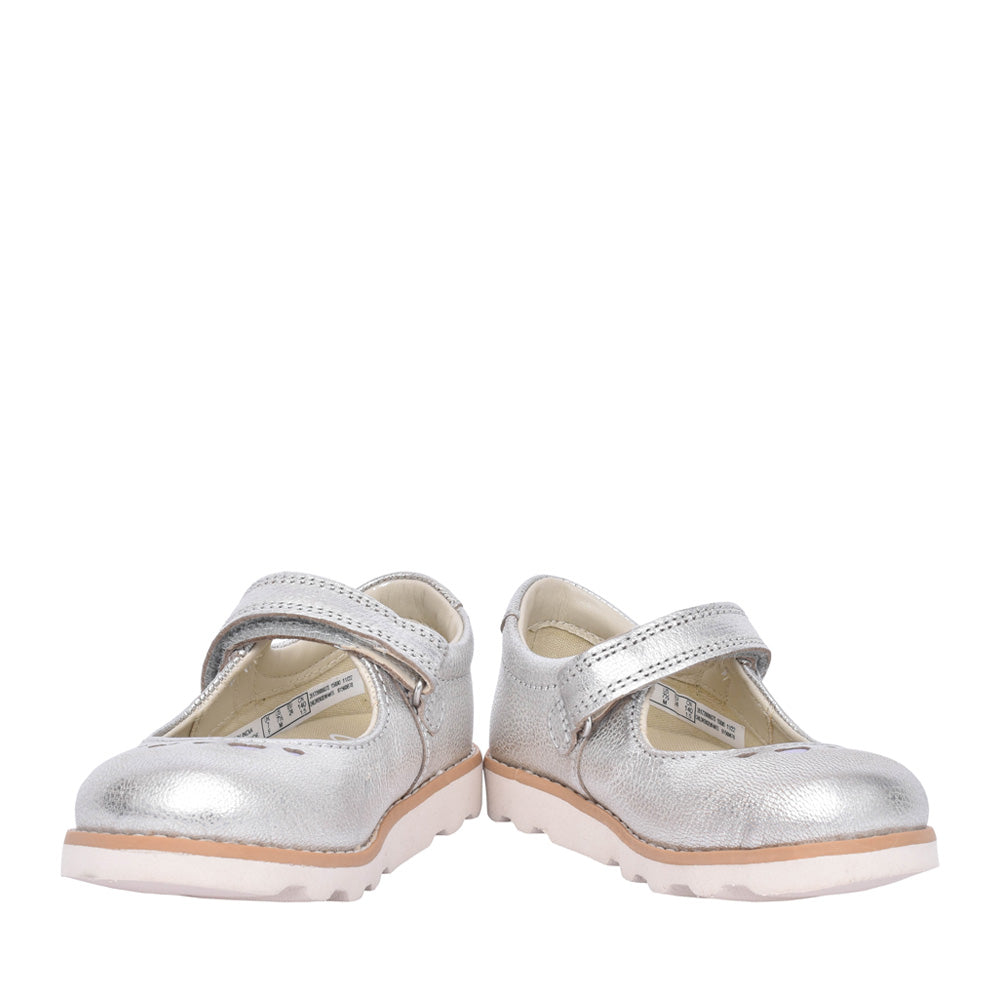 Girls Crown Jane K Metallic Velcro Shoe In Kids G Fit