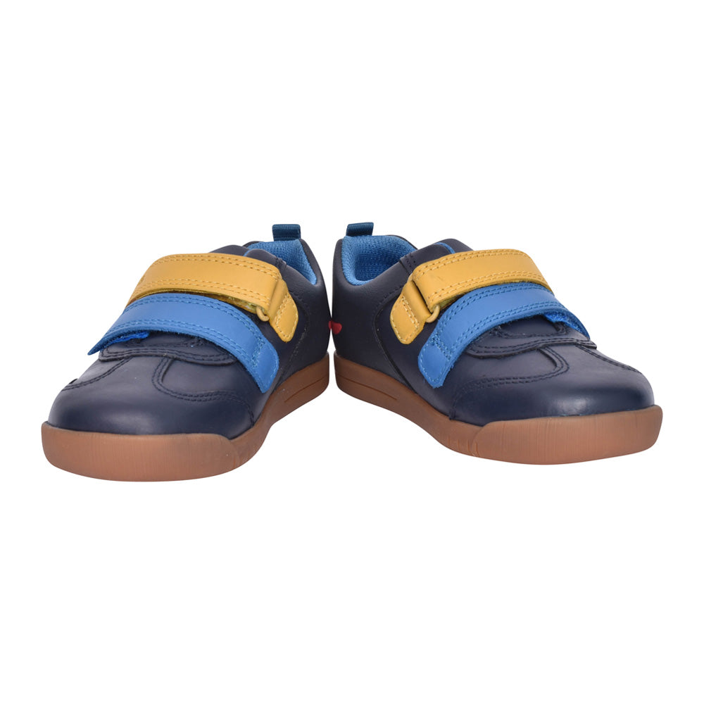 Boys Den Play K Navy Leather Shoe In Kids F Fit