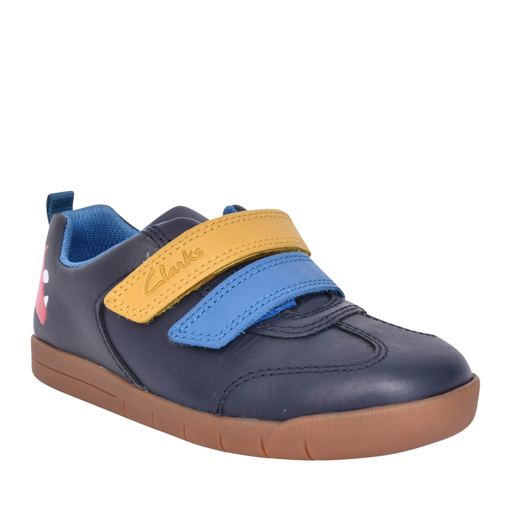 Boys Den Play K Navy Leather Shoe In Kids G Fit